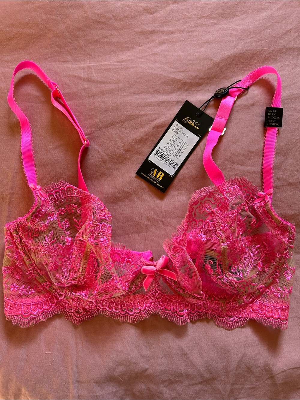Dita Von Teese Severine Underwire Bra Neon Candy 32C NWT